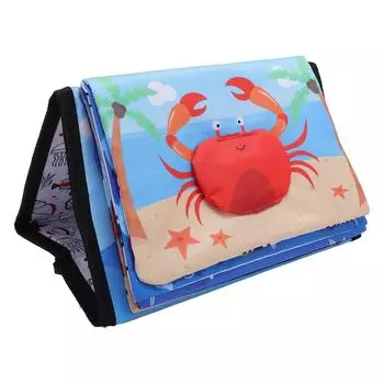 Детское зеркало Tummy Time Toy Высококонтрастное зеркало с изображением животных из океана, визуально стимулирующее зеркало, мятая ткань, книга T