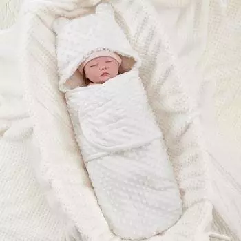 Детское зимнее флисовое пеленальное одеяло для мальчиков и девочек 0-3 месяцев, теплое регулируемое пеленальное одеяло для новорожденных, мягкие плюшевые спальные мешки
