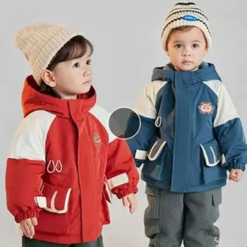 Детское зимнее пальто с капюшоном, разноцветное, с рисунком из мультфильмов, с небольшой водонепроницаемостью, пастернак, теплая детская одежда 110cm красный