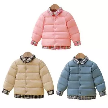 Детское зимнее теплое пальто от 1 до 7 лет, детская куртка из двух частей на молнии 120