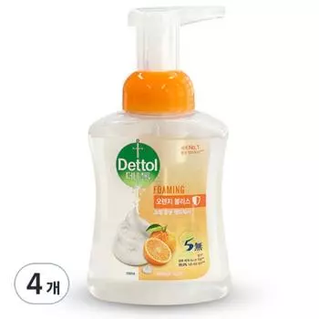 Dettol Пенящееся мыло для рук, апельсиновое блаженство, 250 мл, 4 шт.