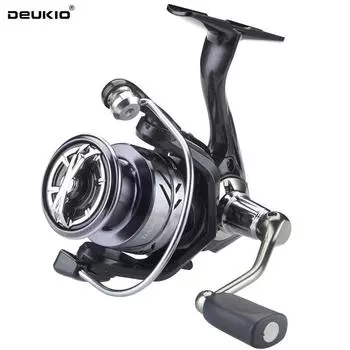 DEUKIO All Metal No Gap Fishing Reel 2000-7000 Series Spinning Fishing Reel Максимальное сопротивление 15 кг Морская катушка для ловли карпа Снасти для морской рыбалки Катушка EVA2000
