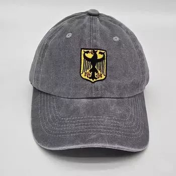 Deutschland Germany Coat Of Arms Shield Embroidery Vintage Men Baseball soft cotton Washed soft Dad cap hats