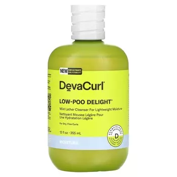 DevaCurl, Low-Poo Delight, мягкое пенящееся очищающее средство для легкого увлажнения, 12 жидких унций (355 мл)