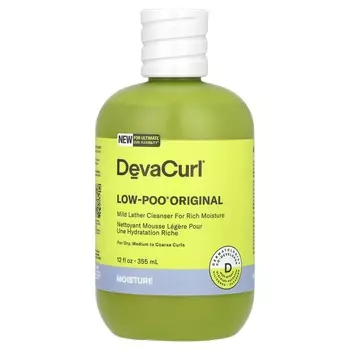 DevaCurl, Low-Poo® Original, мягкое пенящееся очищающее средство для сухих и жестких локонов, 12 жидких унций (355 мл)