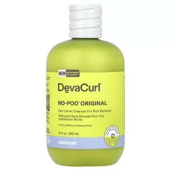 DevaCurl, No-Poo ® Original, очищающее средство без пены, для сухих, средних и жестких локонов, 12 жидких унций (355 мл)
