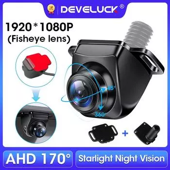 Develuck AHD 1080P 170 Degree Rear View Camera Night Vision Fisheye Lens Reverse Camera IP68 Waterproof Universal Parking Cam