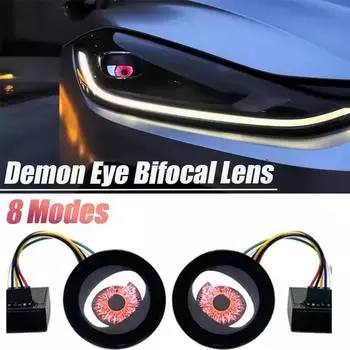 Devil Eyes Light LED Dynamic Devil Eye Car 12V Headlights LED Car Headlights Lamps WiFi Control для большинства автомобилей