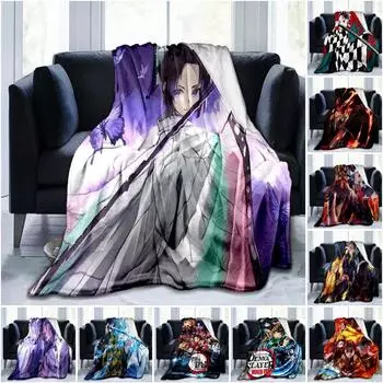 Devil s Blade аниме домашний текстиль Demon Slayer Kimetsu No Yaiba Kamado Tanjirou Nezuko двойное плюшевое одеяло из ягненка, постельные принадлежности 75x90cm