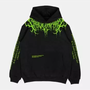 Devil s Blood Oversize Утолщенная теплая толстовка с капюшоном Осенняя мужская повседневная толстовка S