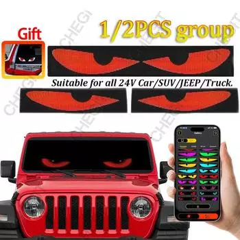 Devil s Eye Casr Truck Лобовое стекло Прокручиваемая рекламная светодиодная вывеска RGB DIY App Control LED Panel Гибкий дисплей