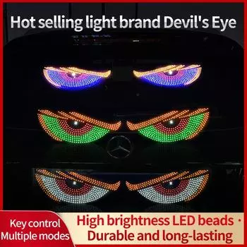 Devil’s Eyes Anime Light Modification Eye Animation Window Trim Lamp USB Multi-Mode Lamp led panel light backlight in the car RED YELLOW GREEN