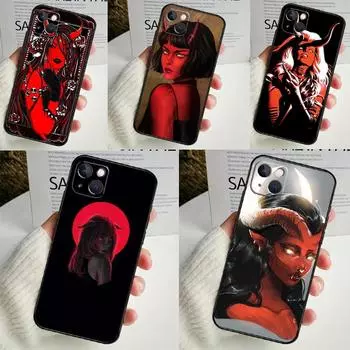 Devil Woman Case For iPhone 14 13 12 11 16 15 Pro Max Mini Cover X XR XS 8 7 14 16 15 Plus Accessories iPhone 16 Plus