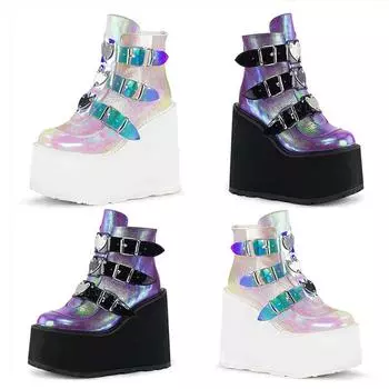 Devilian Bat Style Demon Dark Goth Punk Обувь Лолиты на платформе с бантом Kawaii Обувь Лоли Косплей Туфли на высоком каблуке из искусственной кожи 38