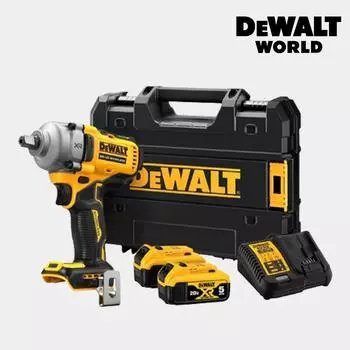DeWalt DCF892P2 Перезаряжаемый ударный гайковерт со средним крутящим моментом 20 В 1 2-дюймовый аккумулятор 5 А Набор из 2 шт.