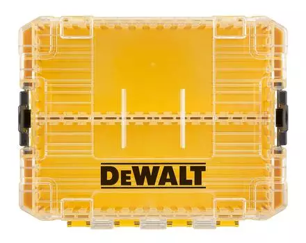 DEWALT Tough Case Chic Organizer Ящик для инструментов Кейс для хранения Ящик для инструментов Прозрачная крышка Съемный лоток Складное хранение Кейс для принадлежностей Винты Биты (Средняя)