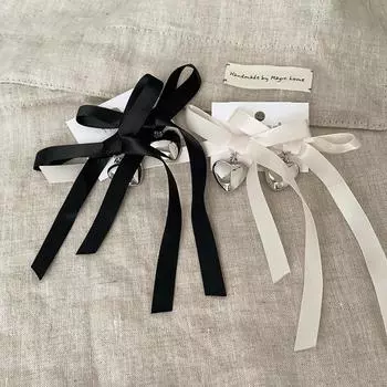 Девчачьи металлические серьги-гвоздики в виде банта с надписью «Love Streamer» женские милые и изысканные модные универсальные серьги