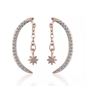 Девчачий подарок модные циркониевые сверкающие классические серьги-гвоздики для женщин ослепительные женские элегантные аксессуары вневременные ювелирные изделия розового золота