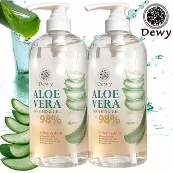 Dewey Aloe Vera Soothing Gel 1000 мл 98% 2 шт./Aloe Soothing Gel Гель алоэ, 1 л, 2 шт.