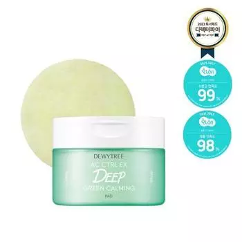 Deweytree AC Control Deep Green Calming Pads 60 листов, популярная взрывная косметика Кореи