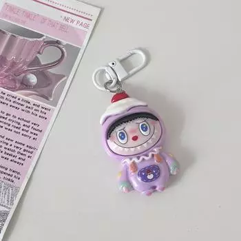 Девичье Сердце Лабубу Мультяшный Брелок: Мягкий и милый кулон для лучших друзей или пар. фиолетовый