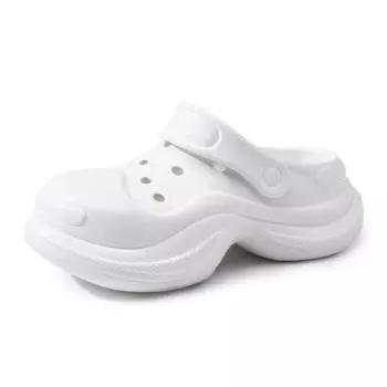 Девичьи туфли с дырочками, обувь на платформе, толстая подошва, не пахнущие ноги, нескользящие тапочки, ощущение продвинутости 35-36 белый