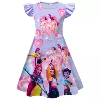 Девичья ночная сорочка с рукавами-крылышками, Девичьи платья из молочного шелка 120