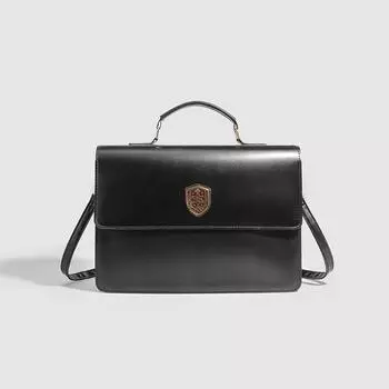 Девочка в школьном стиле с большой вместимостью и мягкими плечами несет сумку с лекарствами коричневый