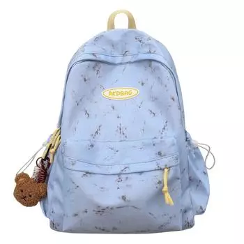 Девочки Большой Вместительный Рюкзак Принт Студенческий Школьный Портфель чёрный