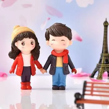 Девочки DIY подарок на День святого Валентина Рукоделие Украшения для торта Миниатюры Декор Фигурки для пар оранжевый