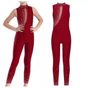 Девочки Художественная гимнастика Комбинезон Балет Танцевальная одежда Фигурное катание Спортивная одежда для активного отдыха Biketard Backless Bodysuit 5-6 Years темно-синий