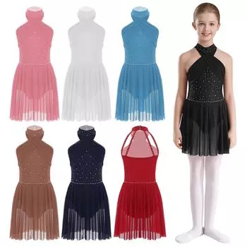 Девочки Лирический Танец Купальник Выступление Фигурное Катание Соревнование Катание На Роликах Гимнастика Платья Дети Балерина Костюм 5-6 Years бордовый