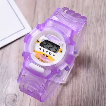 Девочки Мальчики Студенческие Водонепроницаемые Детские Детские Часы Электронные Часы Спортивные Часы Детские Часы фиолетовый