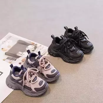 Девочки папа 2024 новые детские дышащие спортивные большие дети жареные уличные кроссовки сезона кроссовки 26-31 yards FCL shot 48 pairs фиолетовый