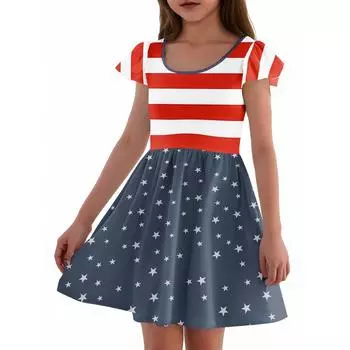 Девочки Платье с рукавами для малышей Платья Повседневные платья для вечеринок и школ Одежда для девочек 120 киноварь