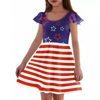 Девочки Платье с рукавами для малышей Платья Повседневные платья для вечеринок и школ Одежда для девочек 150