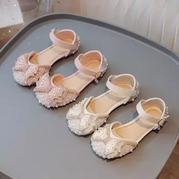Девочки полуботинки элегантные стразы модные детские кожаные туфли для вечеринки свадьбы милые детские туфли принцессы Мэри Джейн балетки 23 бежевый