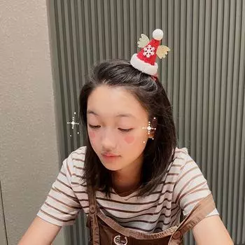 Девочки Рождественская шляпа шпильки заколка головной убор 2024 новогодние заколки для волос женские праздничные аксессуары для волос рождественские заколки для волос для детей B