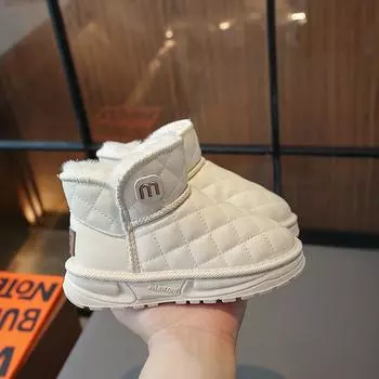 Девочки розовые зимние сапоги для малышей кроватка дети мальчик зимняя обувь белые ботильоны теплые меховые сапоги маленький размер EU:33 чёрный