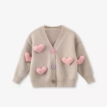 Девочки свитера пальто три любви вязаный кардиган куртка осень зима девочка корейская детская одежда 140cm синий