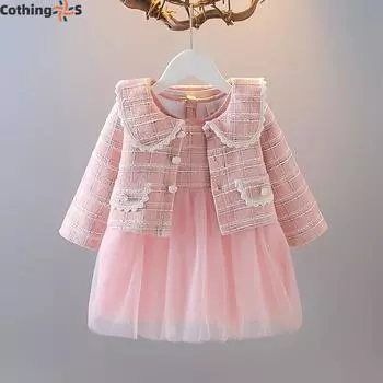 Девочки Весна и Осень Новый Костюм Детская Майка Платье Саронг Одежда Для Маленьких Детей Костюм 80cm чёрный