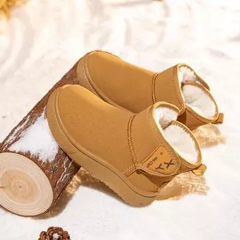 Девочки зимние сапоги для малышей кроватка дети мальчик зимняя обувь ботильоны черные теплые меховые сапоги большой размер EU:33 коричневый