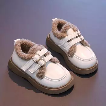 Девочки зимние сапоги для малышей кроватка детские мокасины зимняя обувь ботильоны теплые меховые сапоги маленький размер EU:33 коричневый