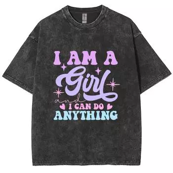 Девочковая розовая футболка с ручной росписью, с надписями, выстиранная, уличный тренд, с круглым вырезом, оверсайз, с коротким рукавом, летняя S