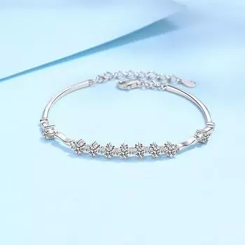 Девять звезд Lianzhu S925 Серебряный браслет женский PT950 позолоченный муассанит с имитацией бриллианта ручные украшения Adjustable size