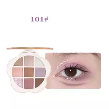 Девятицветная комплексная палитра теней для век, румяна и пудра для контуринга, глянцевая палитра теней для век с мелким мерцанием, матовая палитра перламутровых теней землистого цвета.