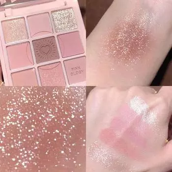 Девятицветный лоток для теней для век Jiugong, матовый, перламутровый, летний, чай с молоком, фиолетовый, персиковый, розовый, система, свежий 1pcs