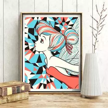 Девушка Алмазная Вышивка Мультфильм Картина Стразы Домашний Декор Картина Ручной Работы Подарок Алмазная Мозаика Сделай Сам 20X30CM