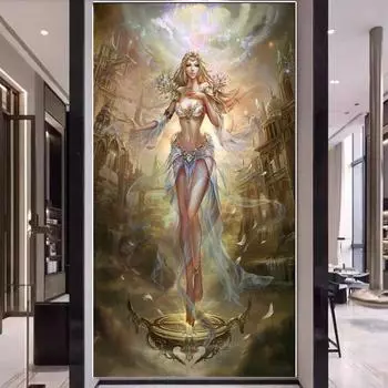 Девушка из аниме Фэнтези-арт 5d Diy Алмазная картина Готическая девушка Полная алмазная вышивка Кристалл Алмазная мозаика Домашний декор S239 Full Round 30x60CM