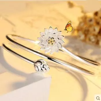 Девушка из чистого серебра дарит девушке круглый серебряный браслет, открытые серебряные украшения, тонкое многокольцевое японское и корейское ювелирное изделие-браслет Adjustable size